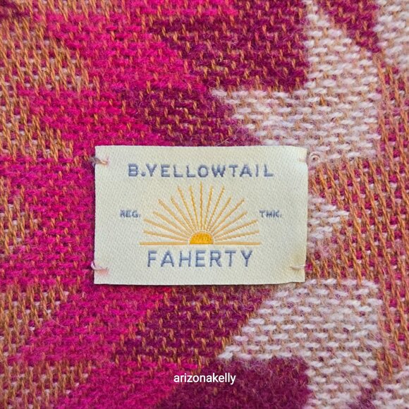 NWOT Faherty x B. Yellowtail Bright Star Scarf in Fuchsia Berry - Picture 4 of 13